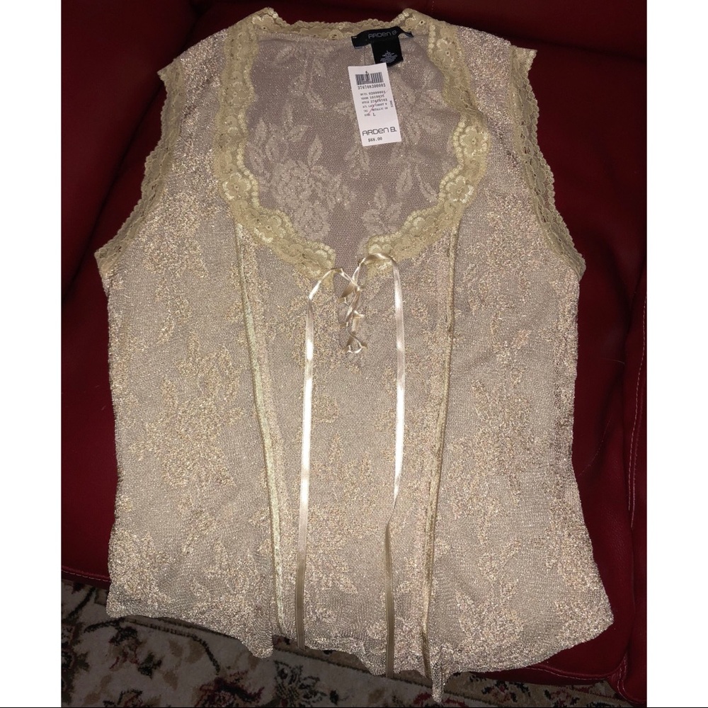 Golden Lace Top